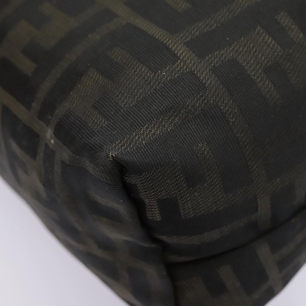 FENDI Zucca Canvas Hand Bag Brown Black bs18438