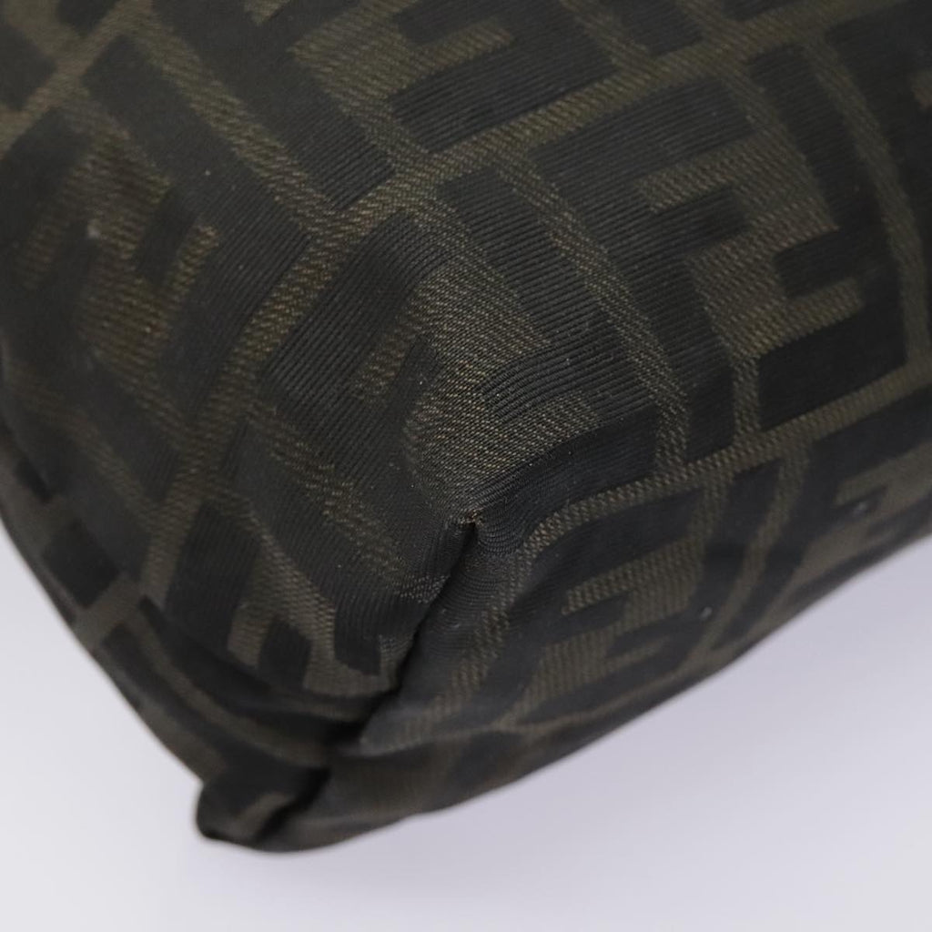 FENDI Zucca Canvas Hand Bag Brown Black bs18438