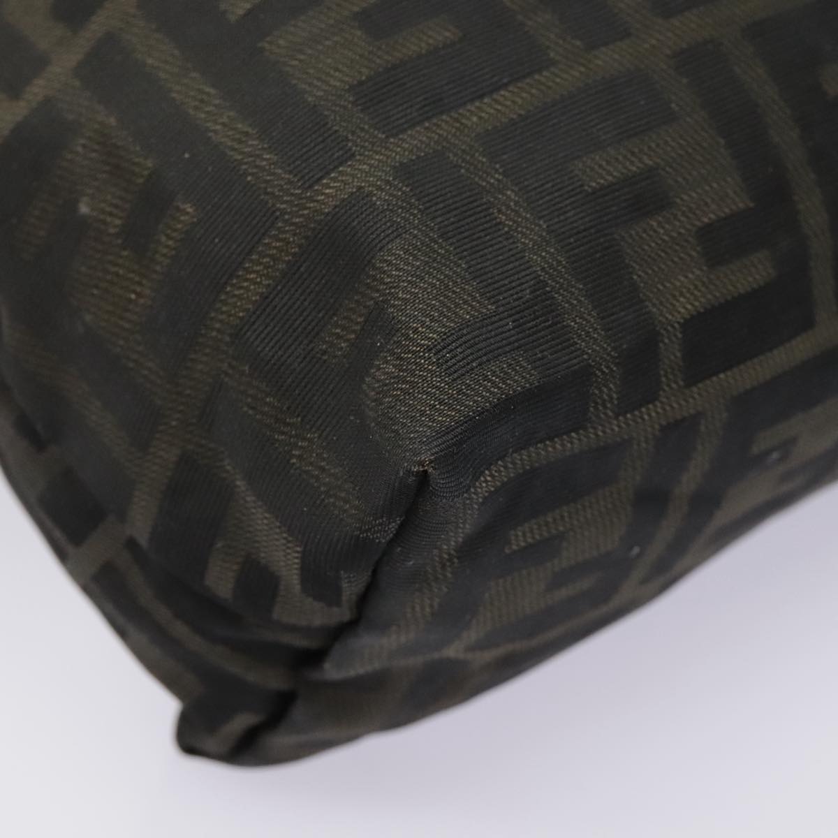 FENDI Zucca Canvas Hand Bag Brown Black bs18438