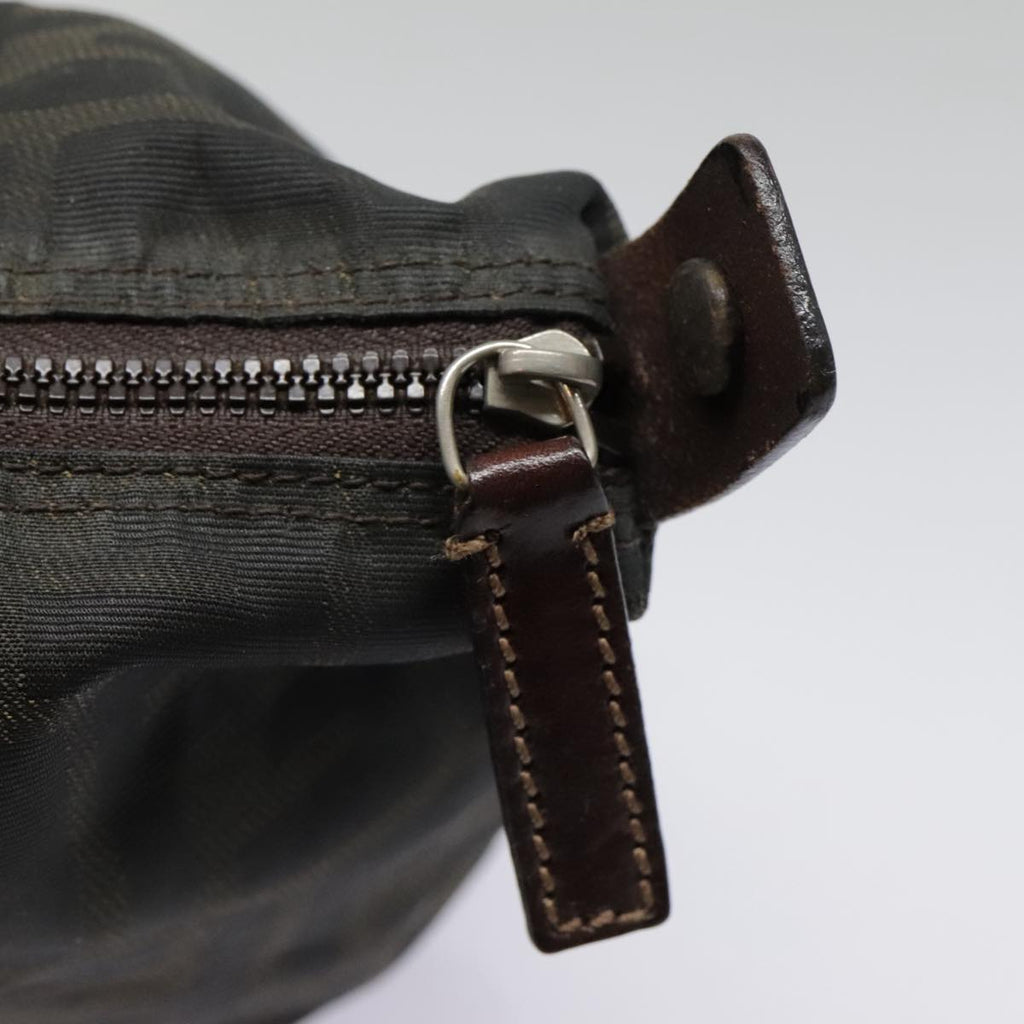 FENDI Zucca Canvas Hand Bag Brown Black bs18438