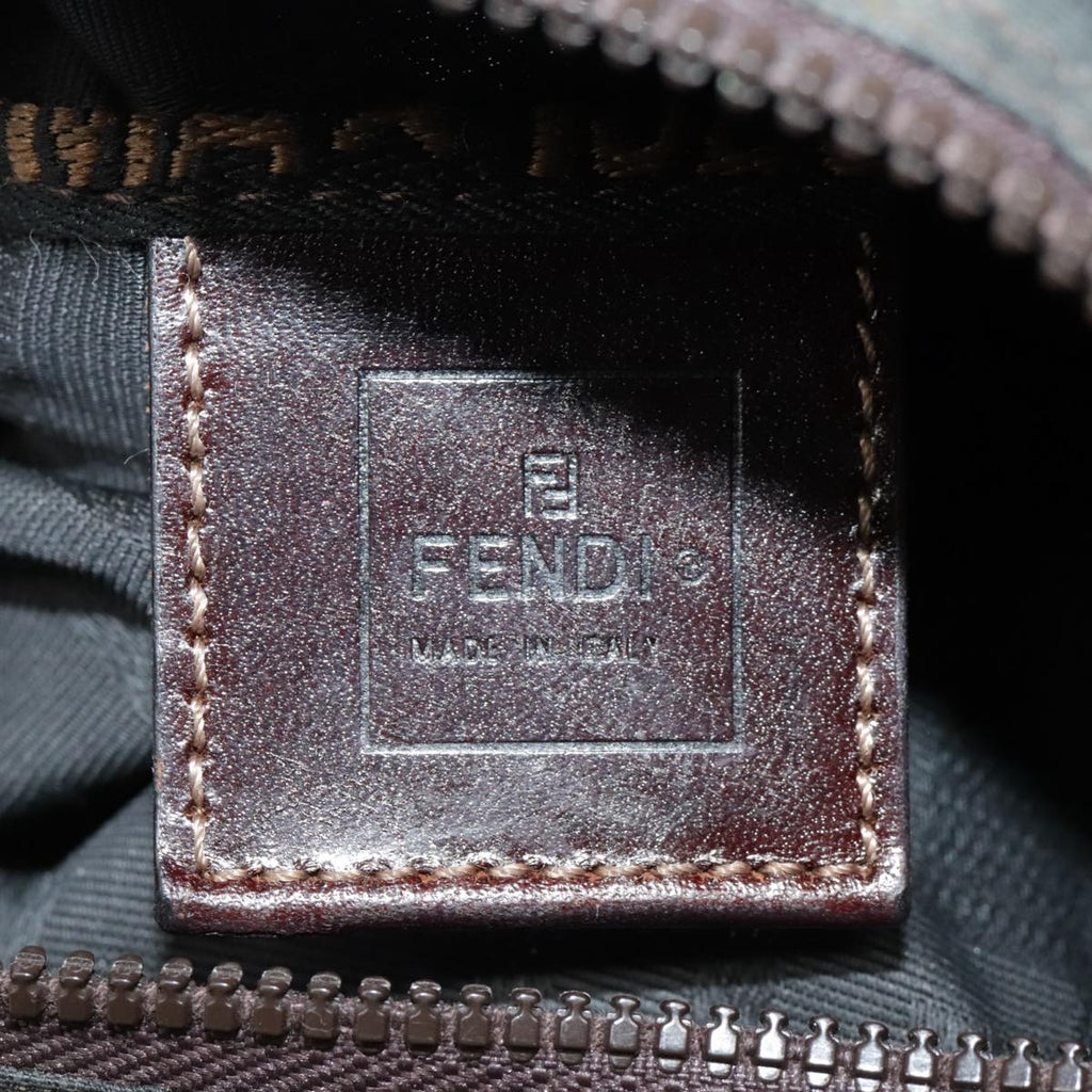 FENDI Zucca Canvas Hand Bag Brown Black bs18438