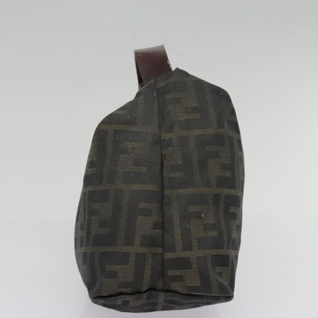 FENDI Zucca Canvas Hand Bag Brown Black bs18438