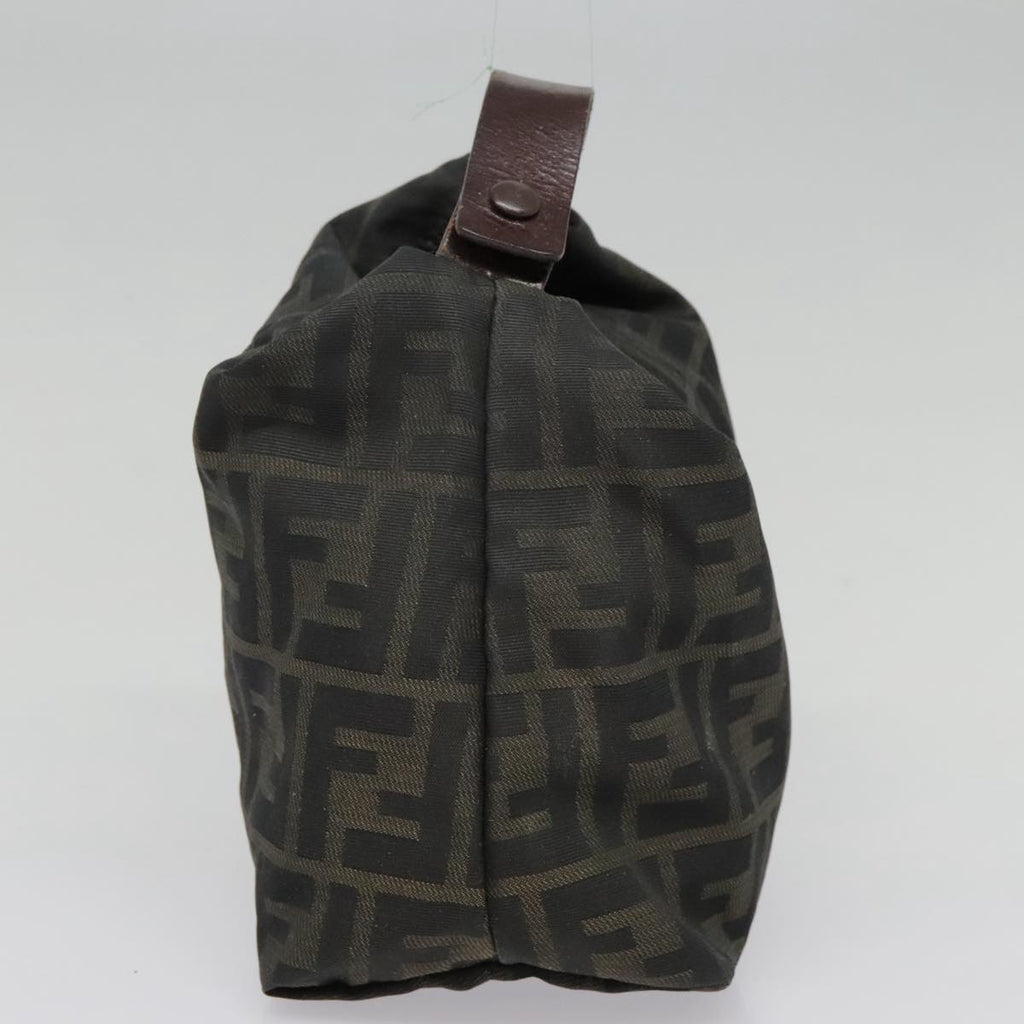 FENDI Zucca Canvas Hand Bag Brown Black bs18438
