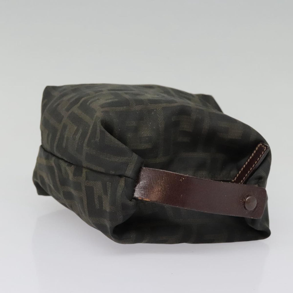 FENDI Zucca Canvas Hand Bag Brown Black bs18438