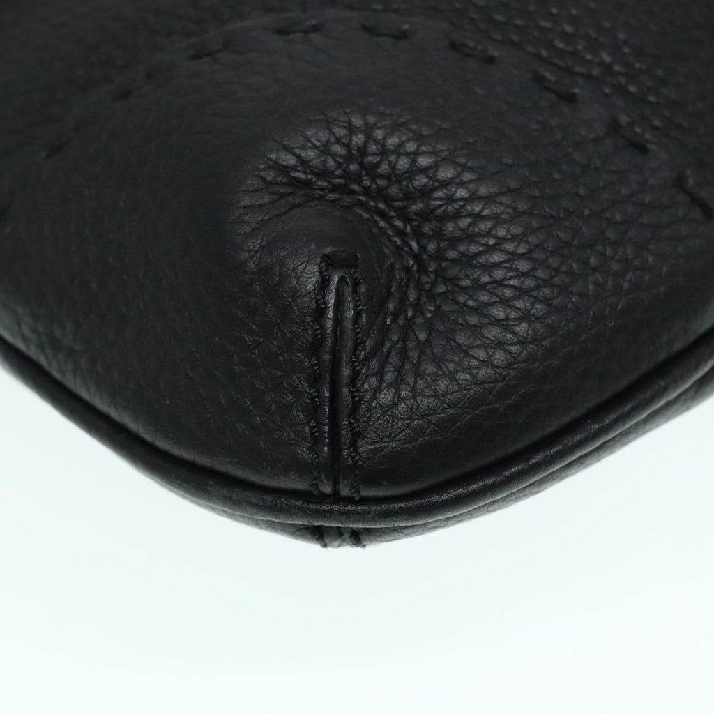 FENDI Celeria Shoulder Bag Leather Black Gold bs18442
