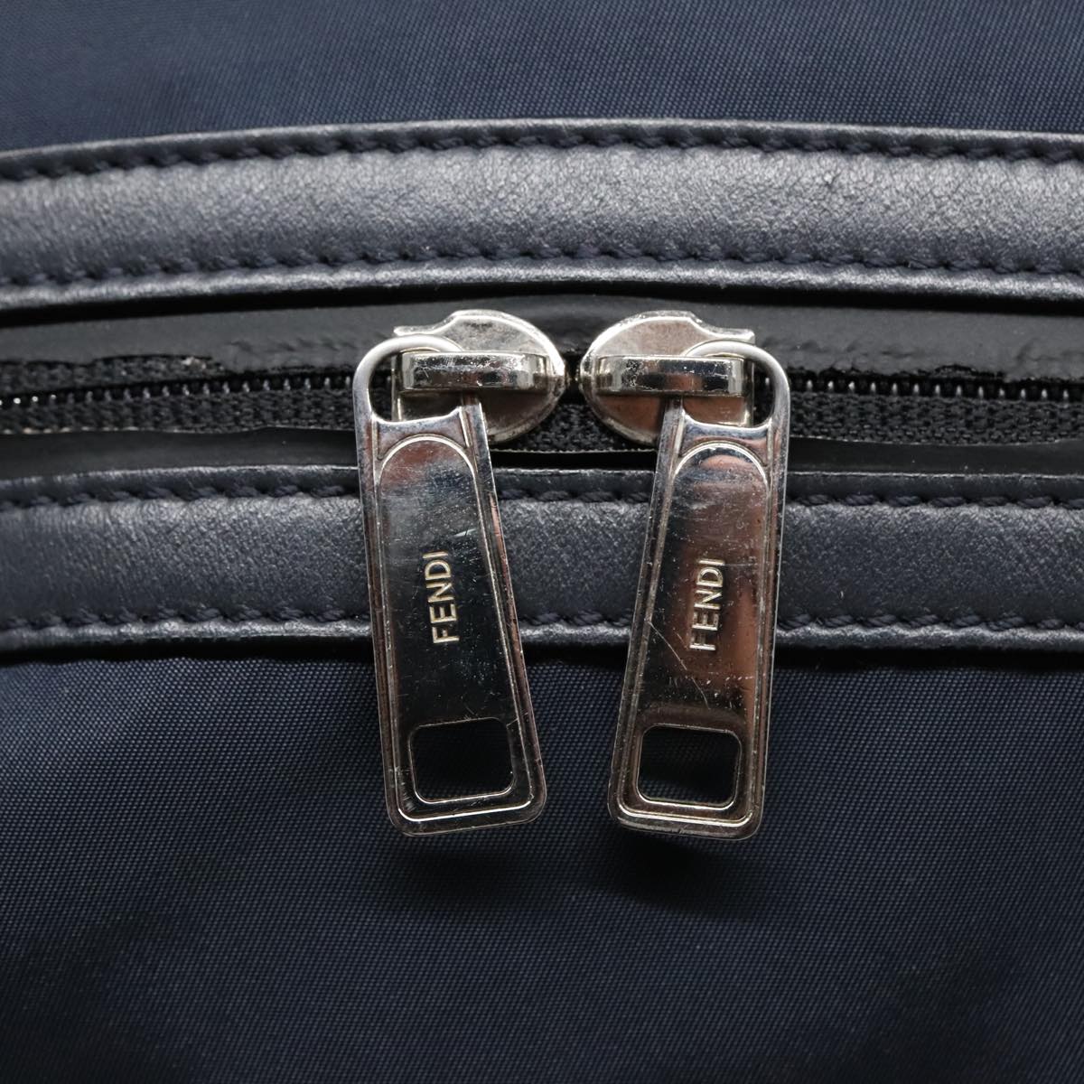 FENDI Backpack Nylon Navy Silver bs18443