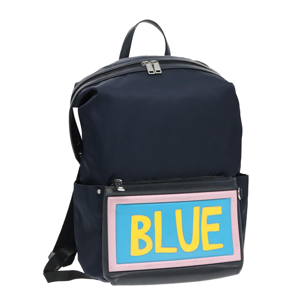 FENDI Backpack Nylon Navy Silver bs18443