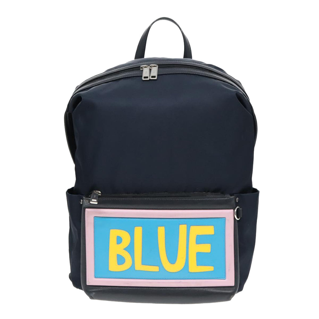 FENDI Backpack Nylon Navy Silver bs18443