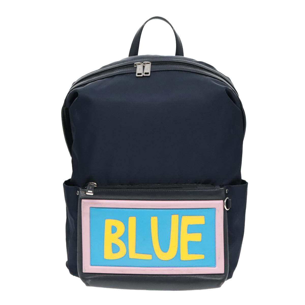 FENDI Backpack Nylon Navy Silver bs18443