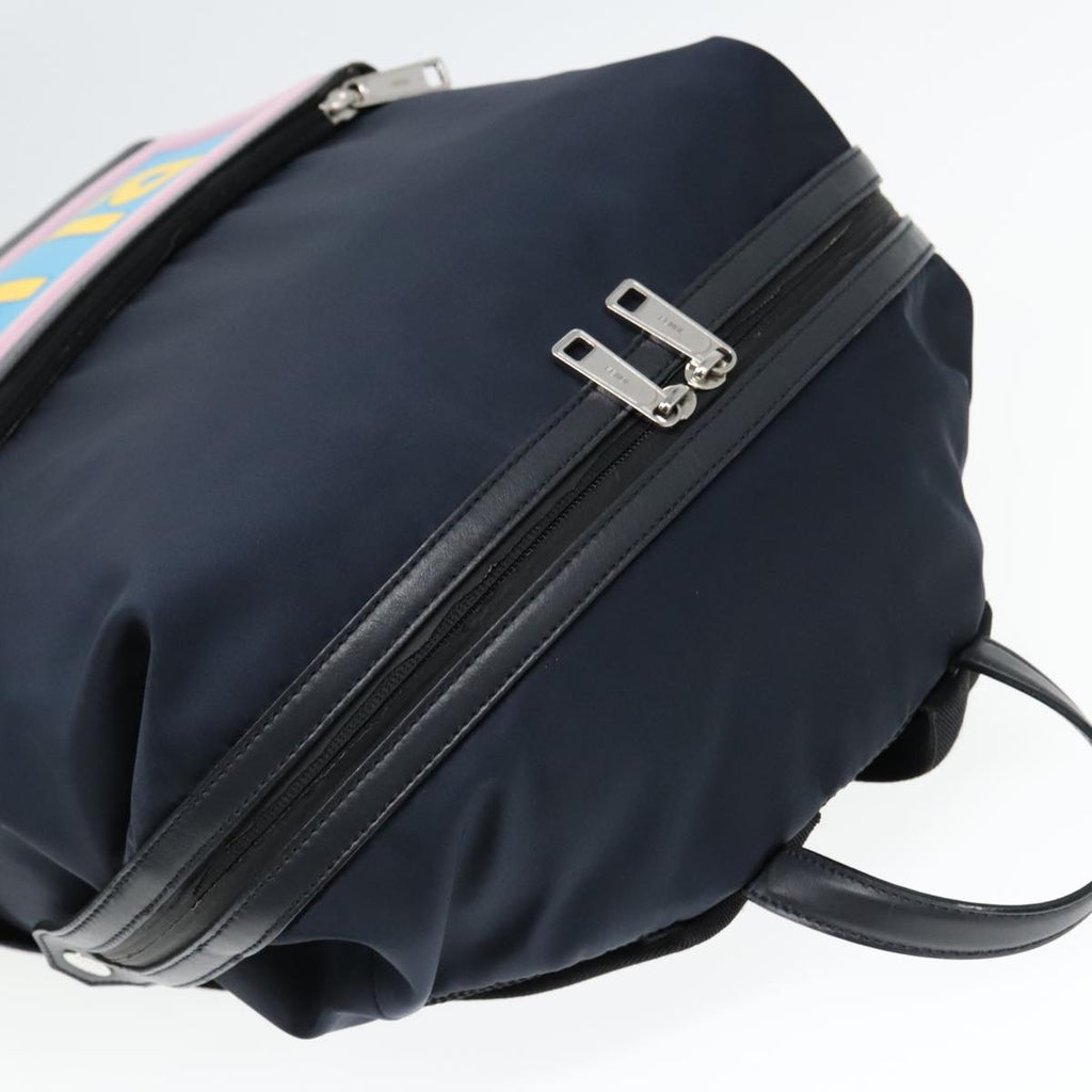 FENDI Backpack Nylon Navy Silver bs18443