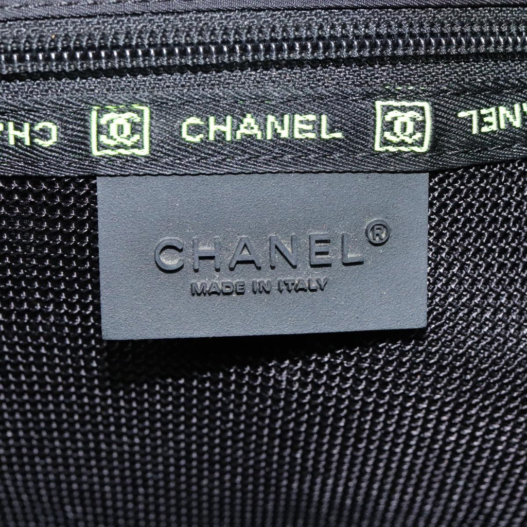 CHANEL Sports Shoulder Bag Nylon Black Silver CC bs18444