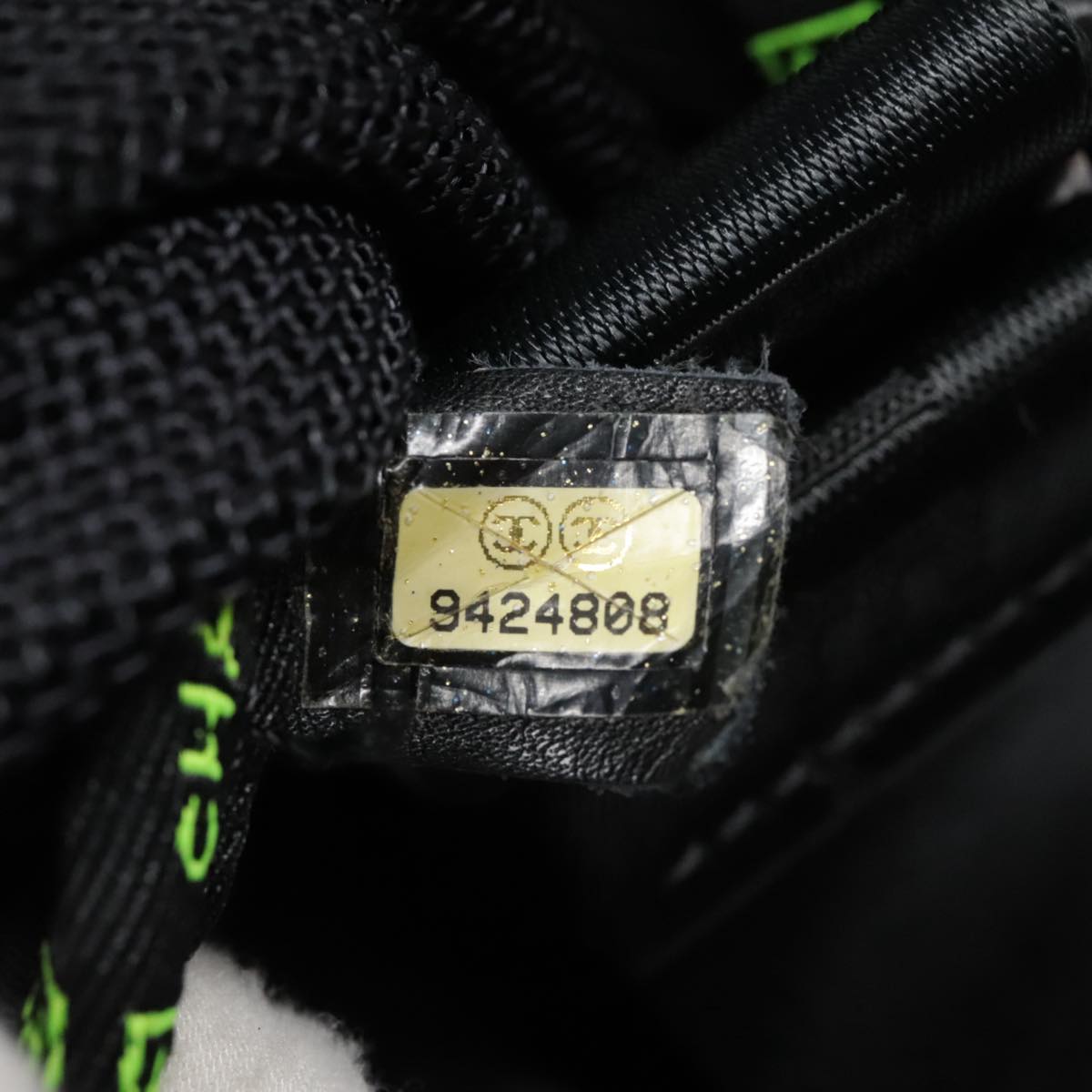 CHANEL Sports Shoulder Bag Nylon Black Silver CC bs18444