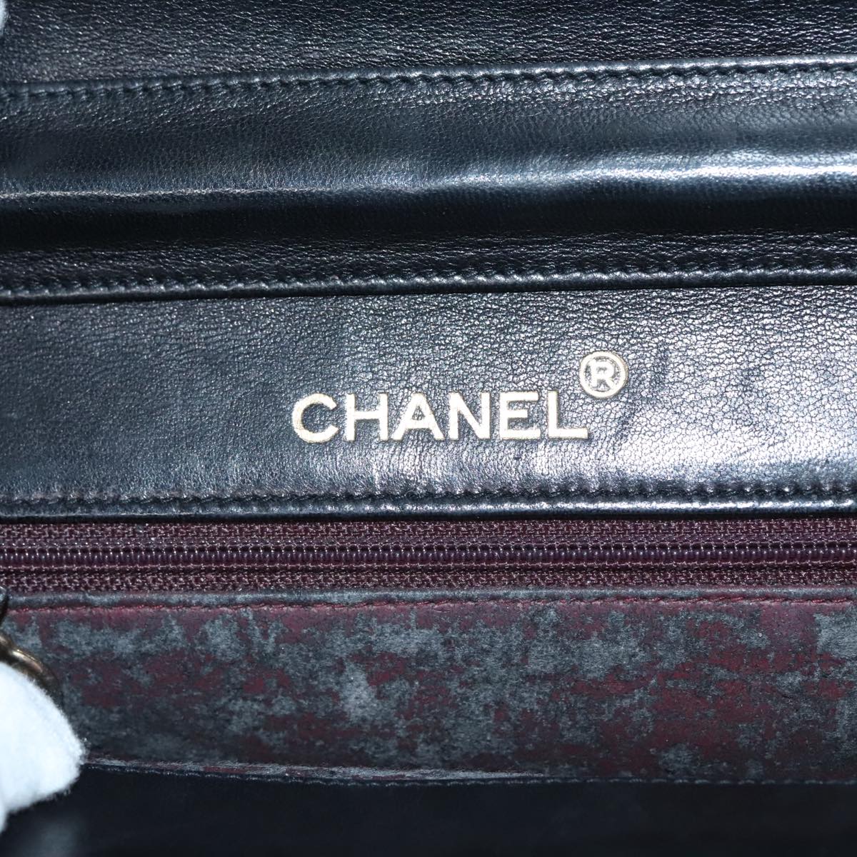 CHANEL Matelasse Chain Shoulder Bag Lamb Skin Gold Black CC bs18449