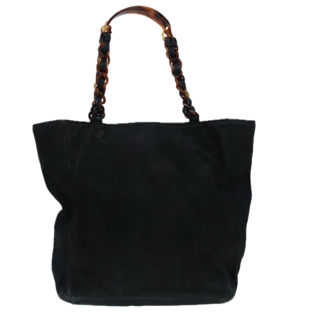 CHANEL COCO Mark Chain Tote Bag Denim Navy CC bs18458