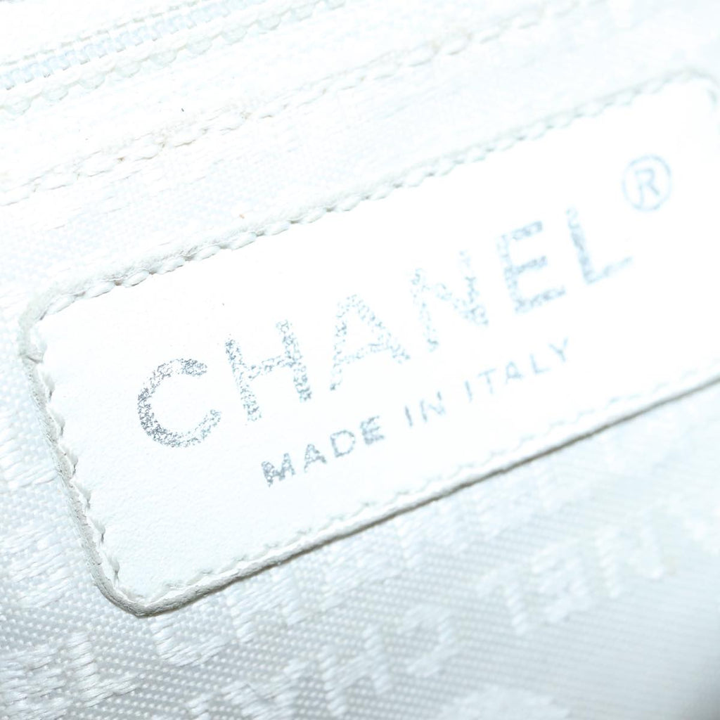 CHANEL COCO Mark Tote Bag Canvas Beige Silver CC bs18464