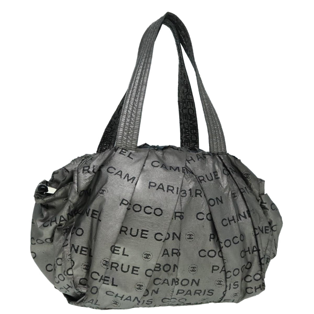 CHANEL Unlimited Tote Bag Nylon Silver CC bs18573