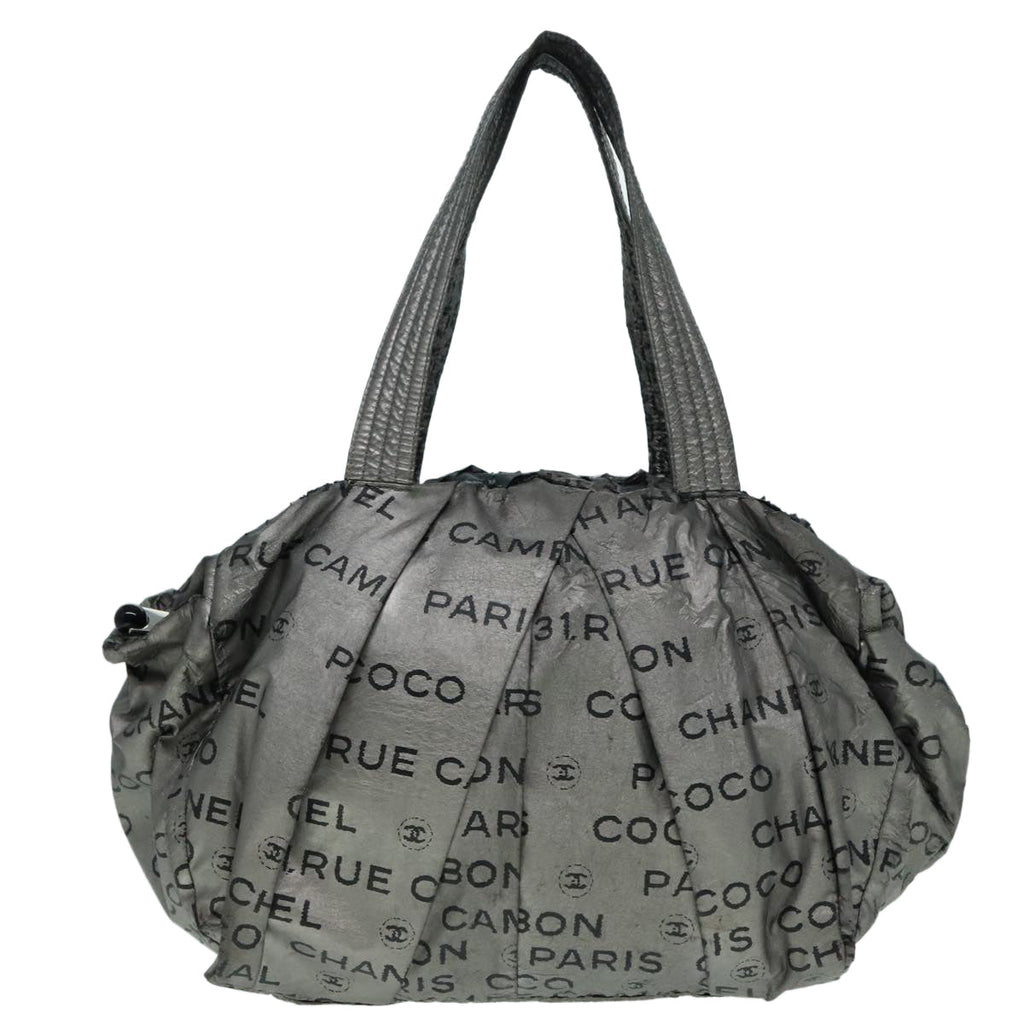CHANEL Unlimited Tote Bag Nylon Silver CC bs18573