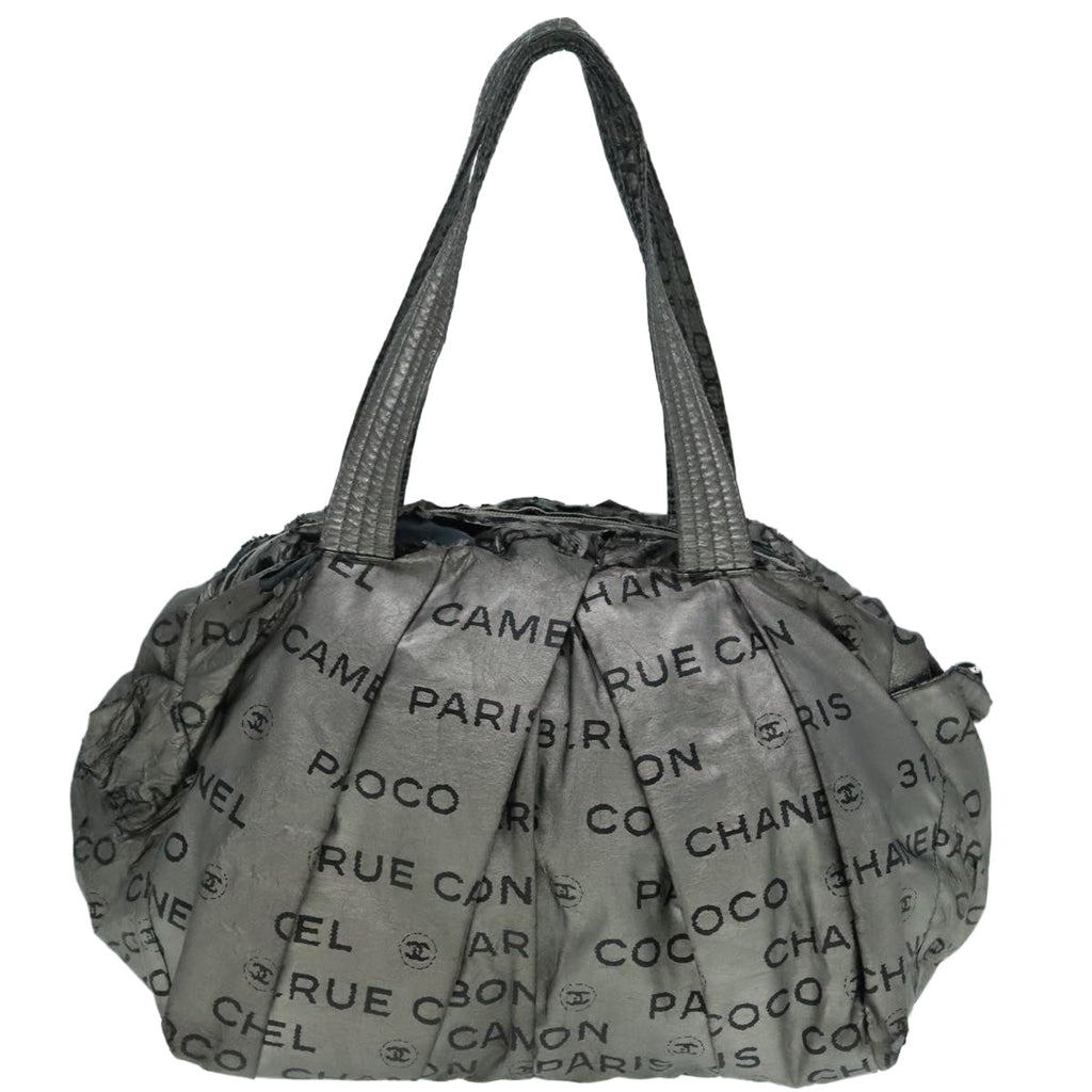 CHANEL Unlimited Tote Bag Nylon Silver CC bs18573