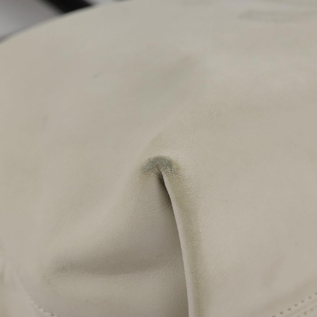 CHANEL COCO Mark Tote Bag Leather White Black CC bs18647