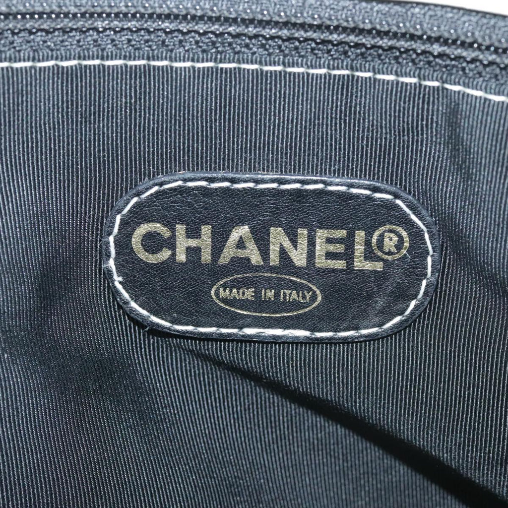 CHANEL COCO Mark Tote Bag Leather White Black CC bs18647