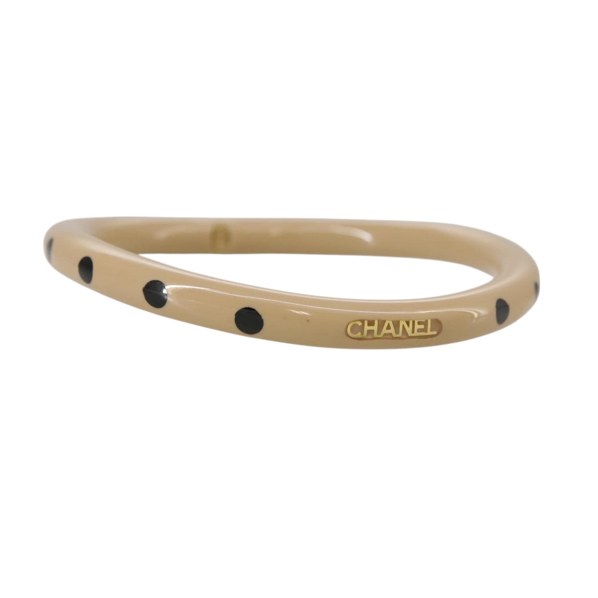 CHANEL Bracelet Plastic Beige CC bs18699