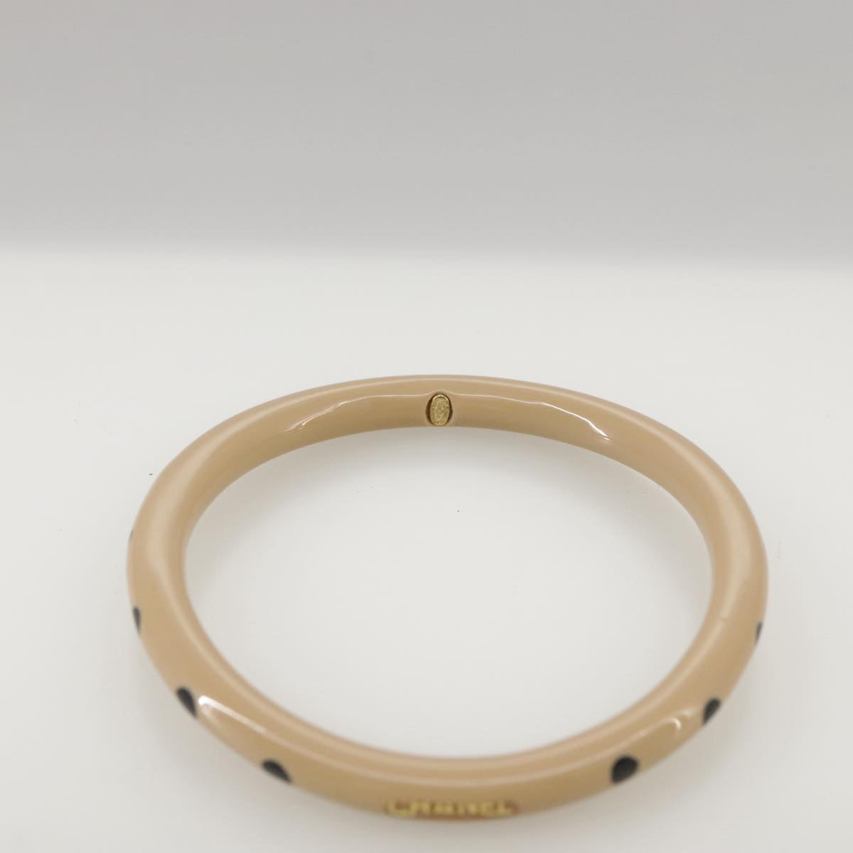 CHANEL Bracelet Plastic Beige CC bs18699