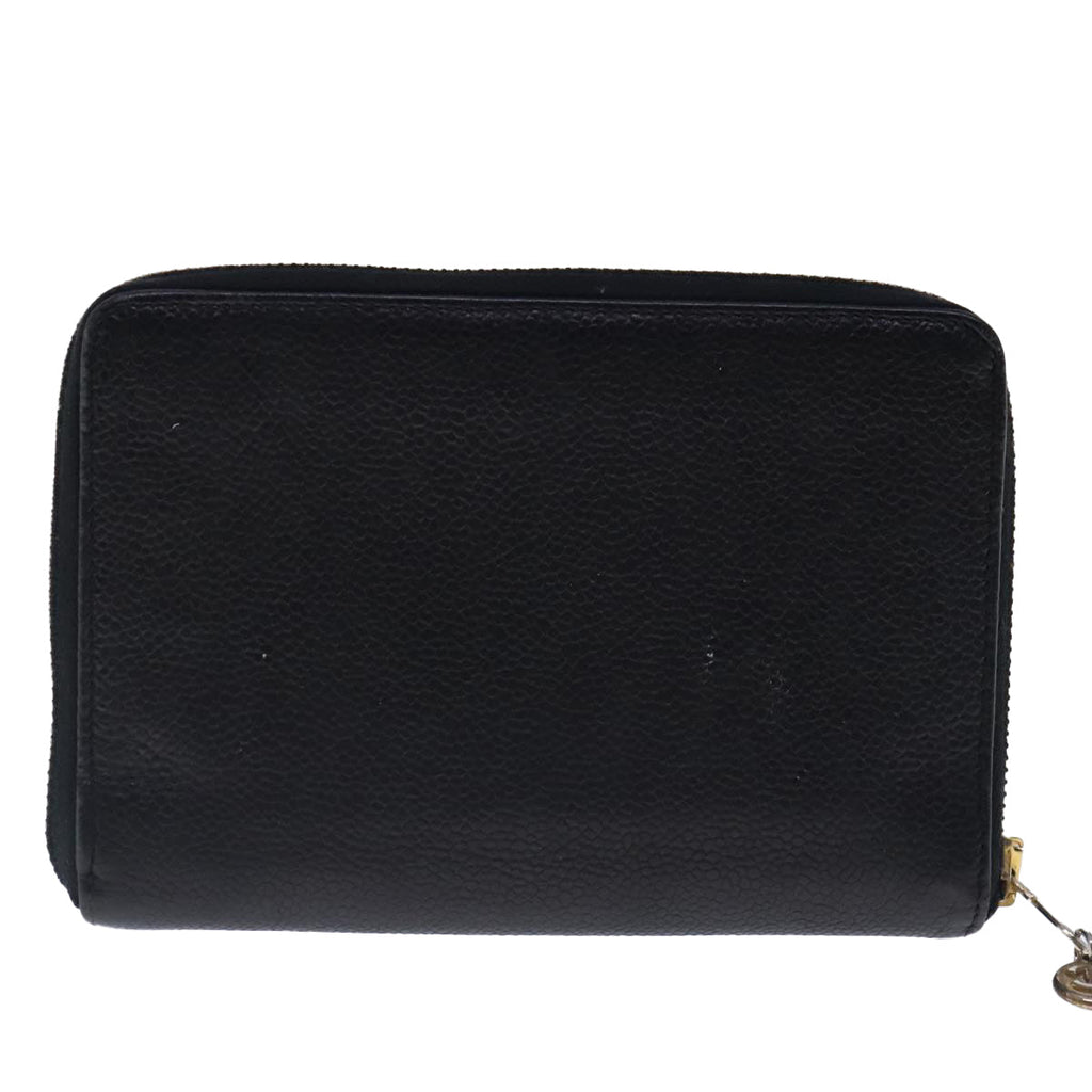 CHANEL Wallet Caviar Skin Black Gold CC bs18702