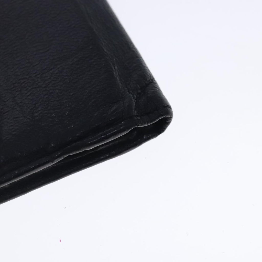 CHANEL COCO Mark Wallet Leather Black Gold CC bs18721