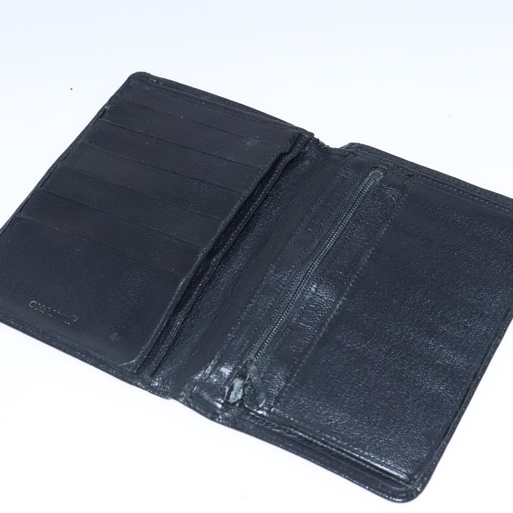 CHANEL COCO Mark Wallet Leather Black Gold CC bs18721
