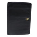 CHANEL COCO Mark Wallet Leather Black Gold CC bs18721