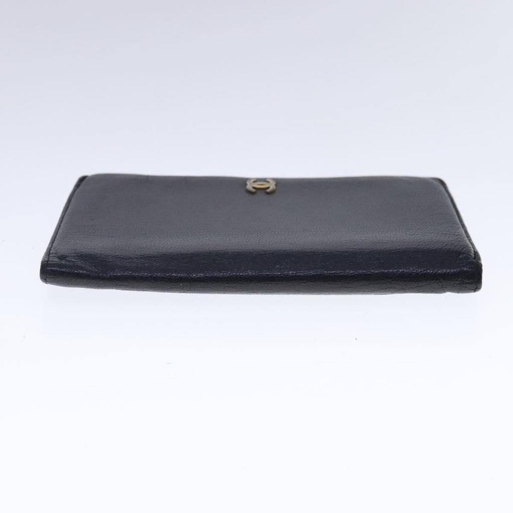 CHANEL COCO Mark Wallet Leather Black Gold CC bs18721
