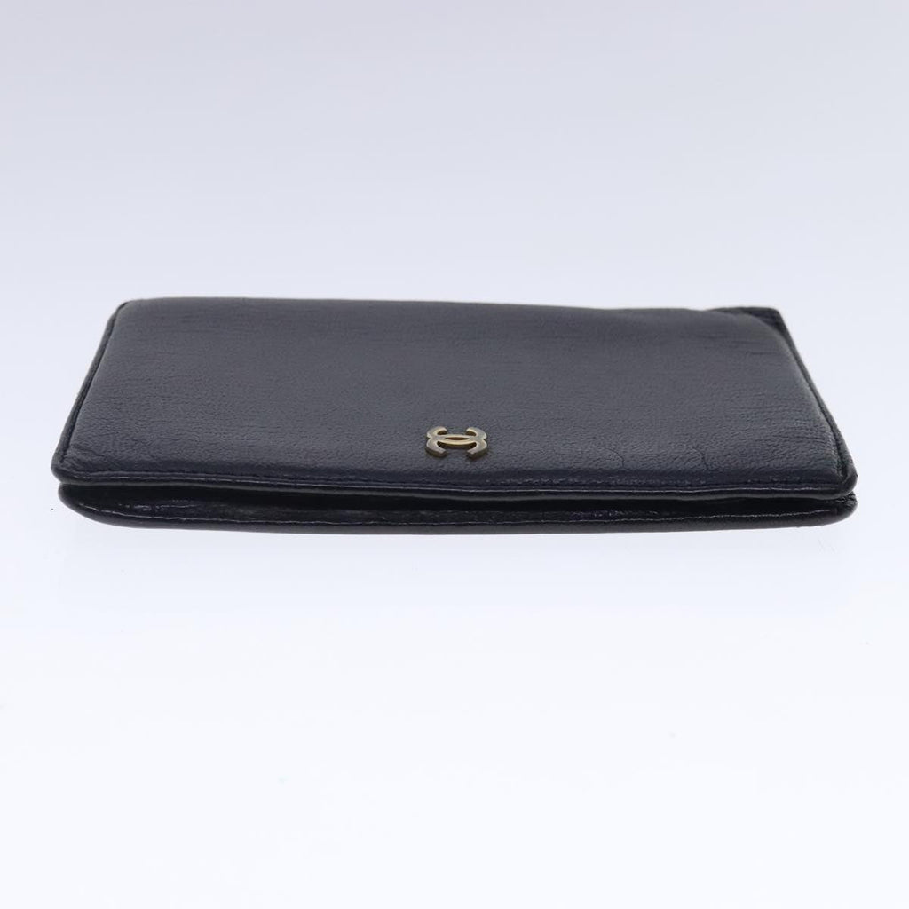 CHANEL COCO Mark Wallet Leather Black Gold CC bs18721
