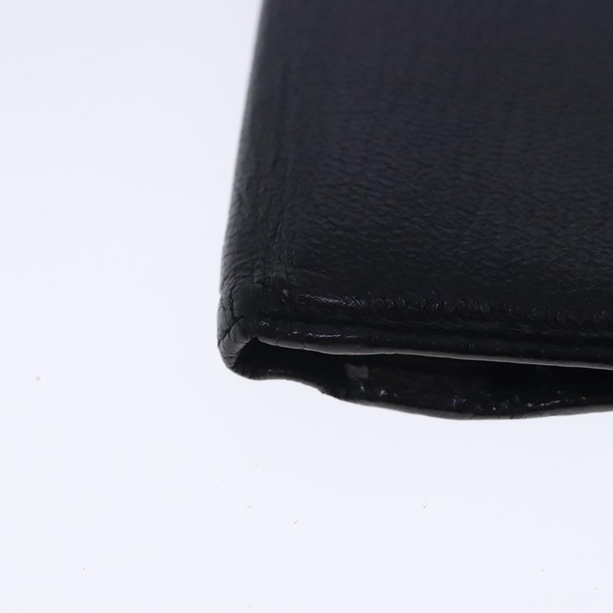 CHANEL COCO Mark Wallet Leather Black Gold CC bs18721