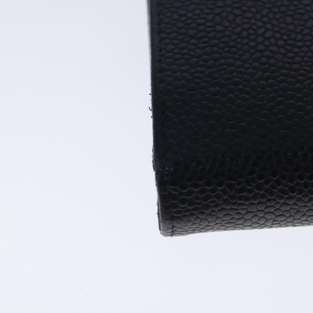 CHANEL Long Wallet Caviar Skin Black Gold CC bs18723