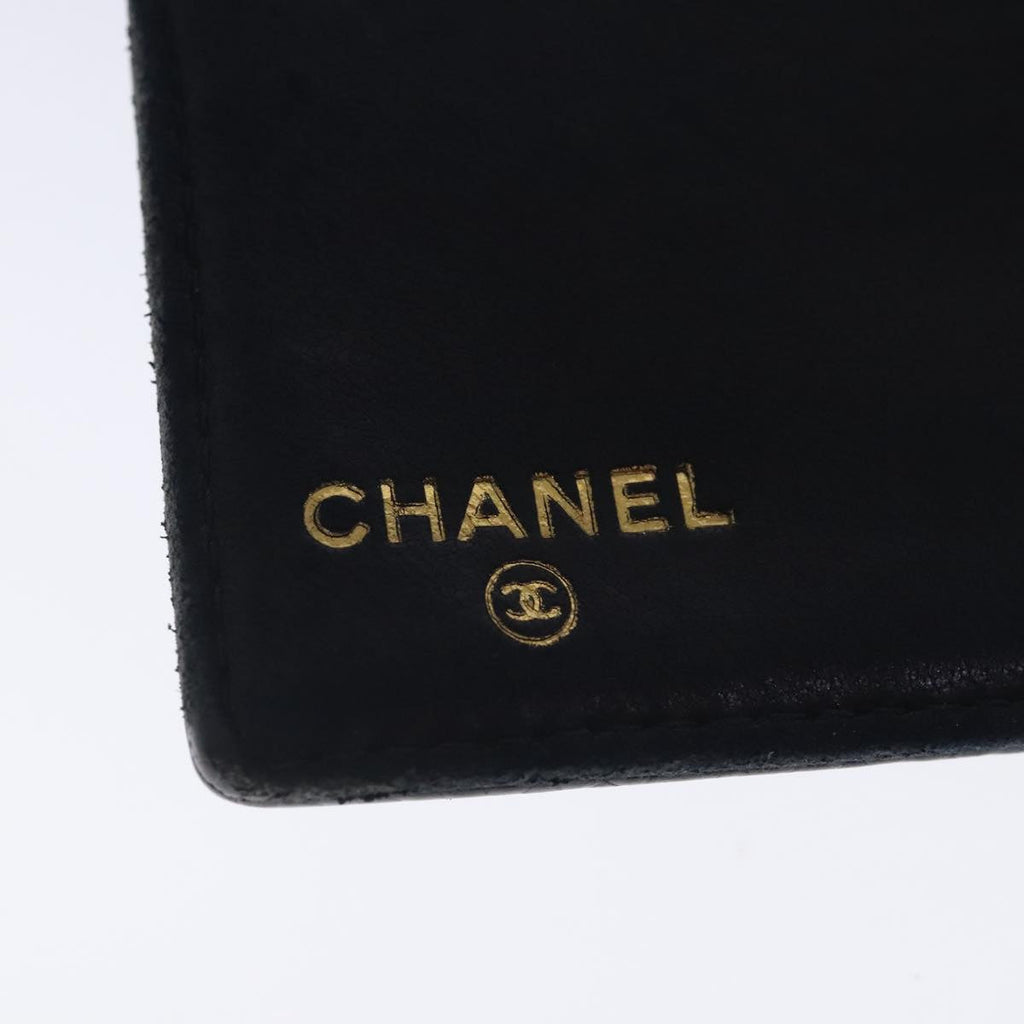 CHANEL Long Wallet Caviar Skin Black Gold CC bs18723