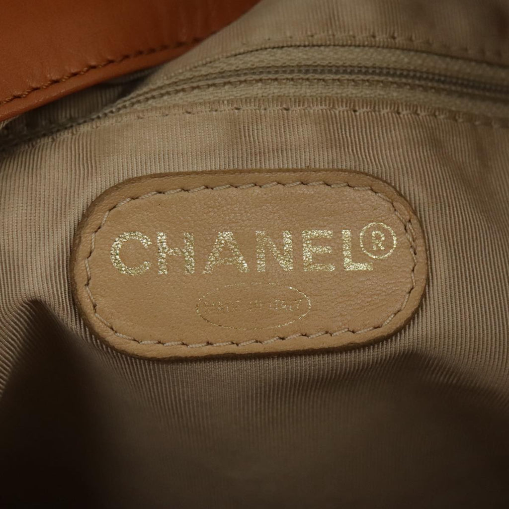 CHANEL Chain Tote Bag Leather Brown CC bs18753