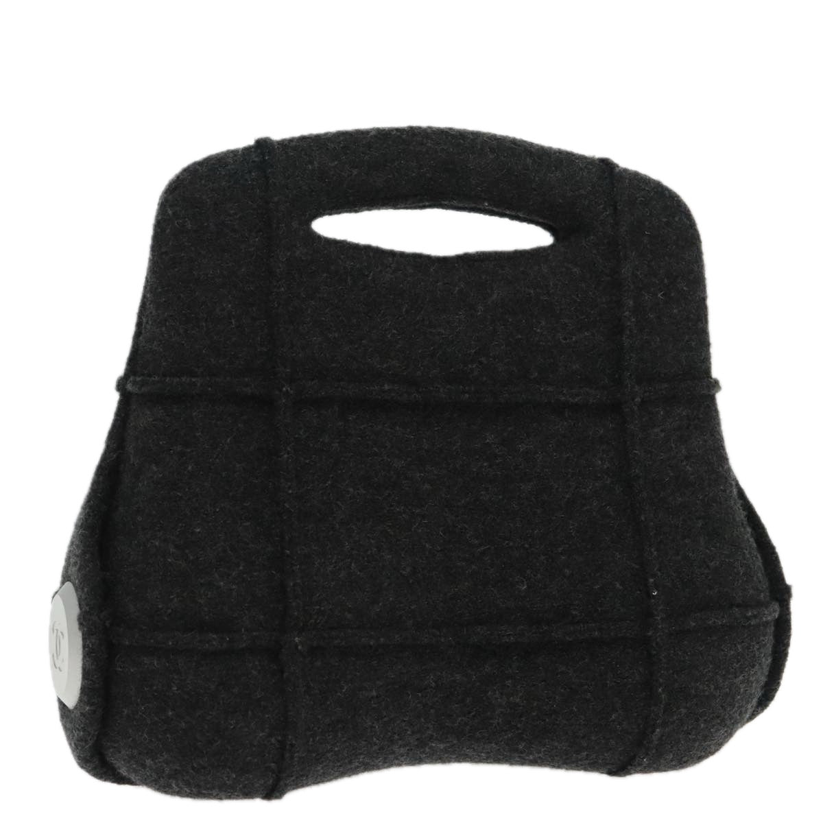 CHANEL Hip bag Hand Bag Wool Gray CC bs18826