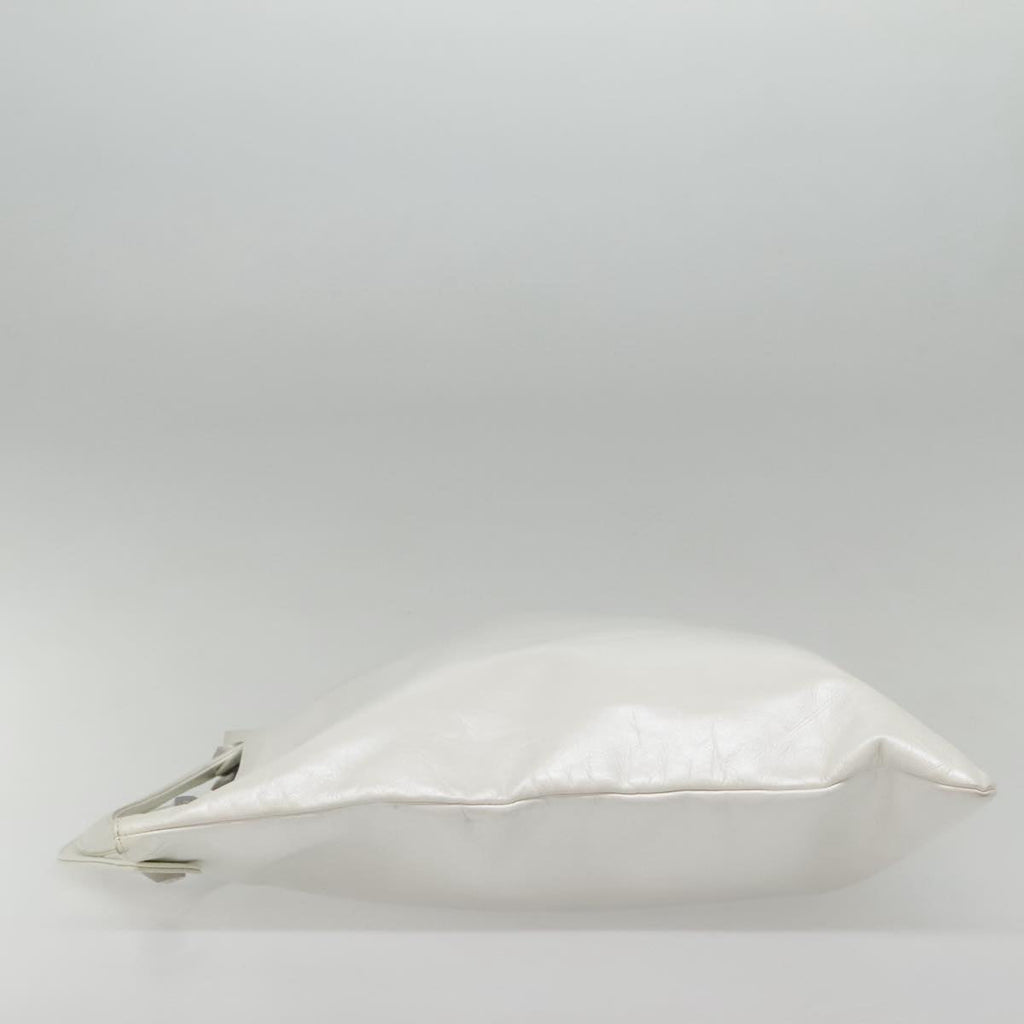 CHANEL Matelasse Hand Bag Leather White CC bs18834
