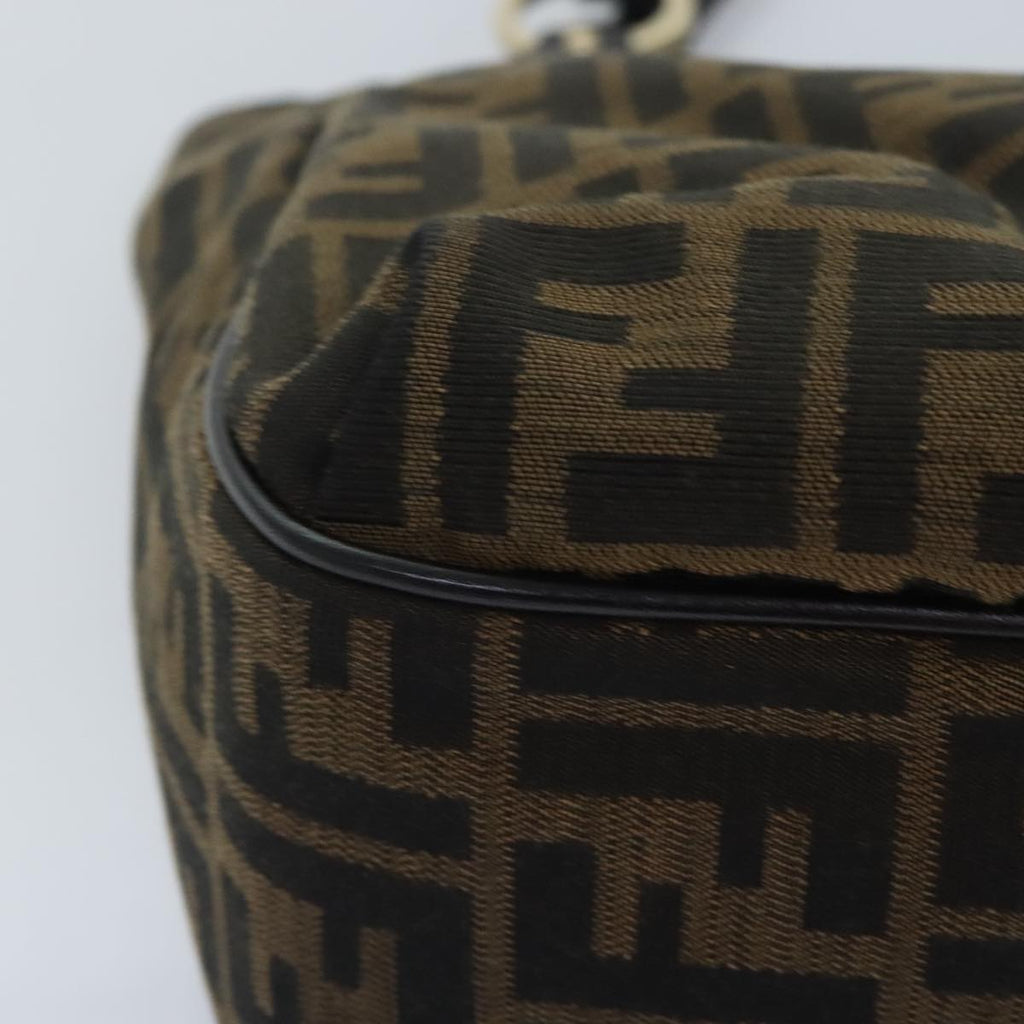 FENDI Zucca Canvas Tote Bag Brown Black gold bs18837