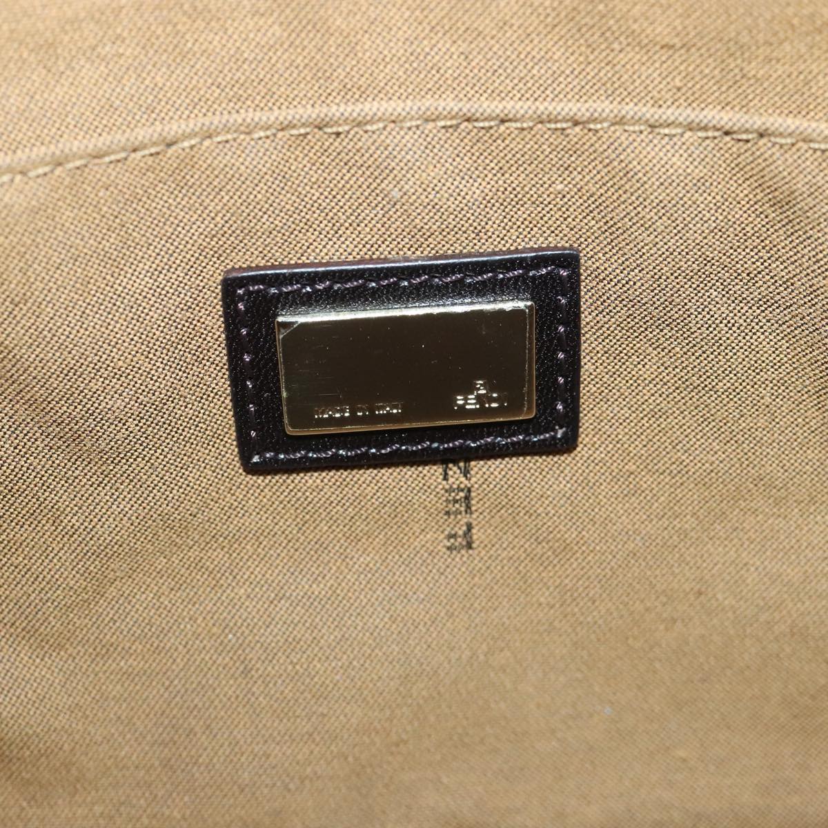 FENDI Zucca Canvas Tote Bag Brown Black gold bs18837