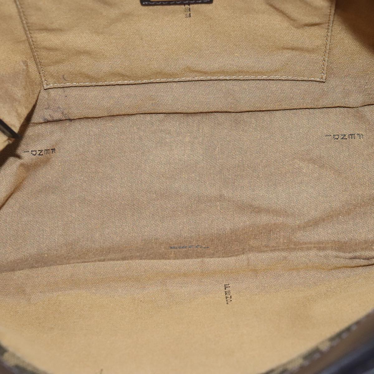 FENDI Zucca Canvas Tote Bag Brown Black gold bs18837