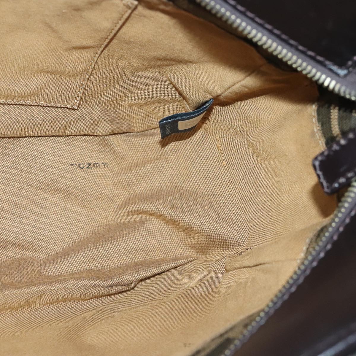 FENDI Zucca Canvas Tote Bag Brown Black gold bs18837