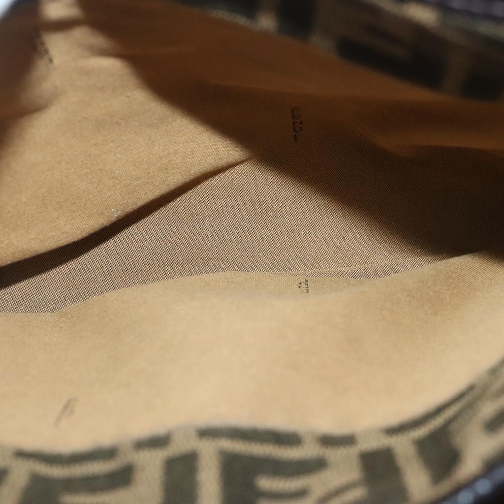 FENDI Zucca Canvas Tote Bag Brown Black gold bs18837