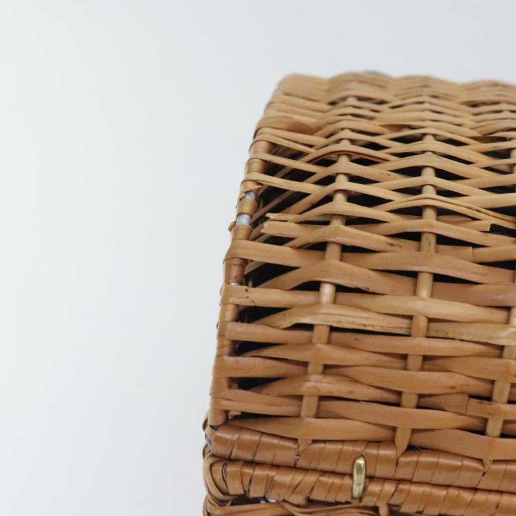 FENDI Hand Bag Wood Beige Gold bs18841
