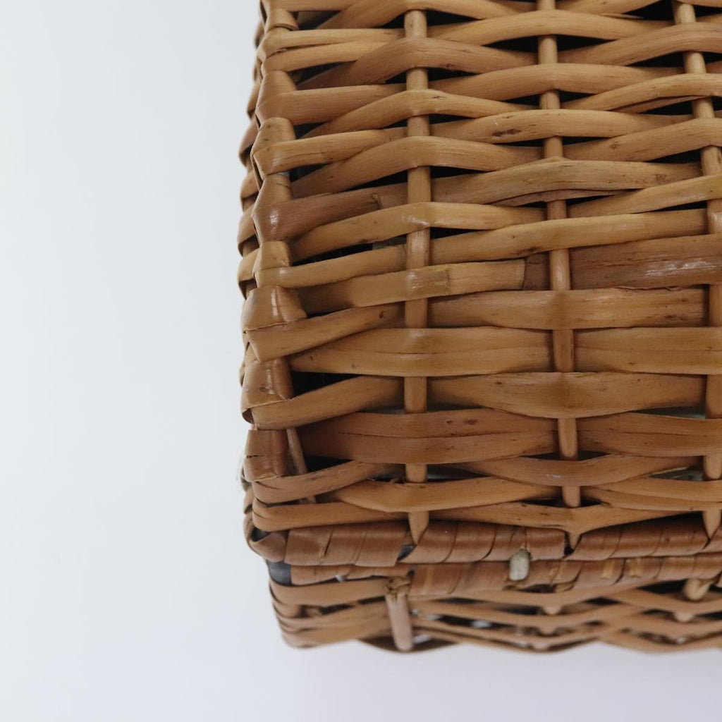 FENDI Hand Bag Wood Beige Gold bs18841