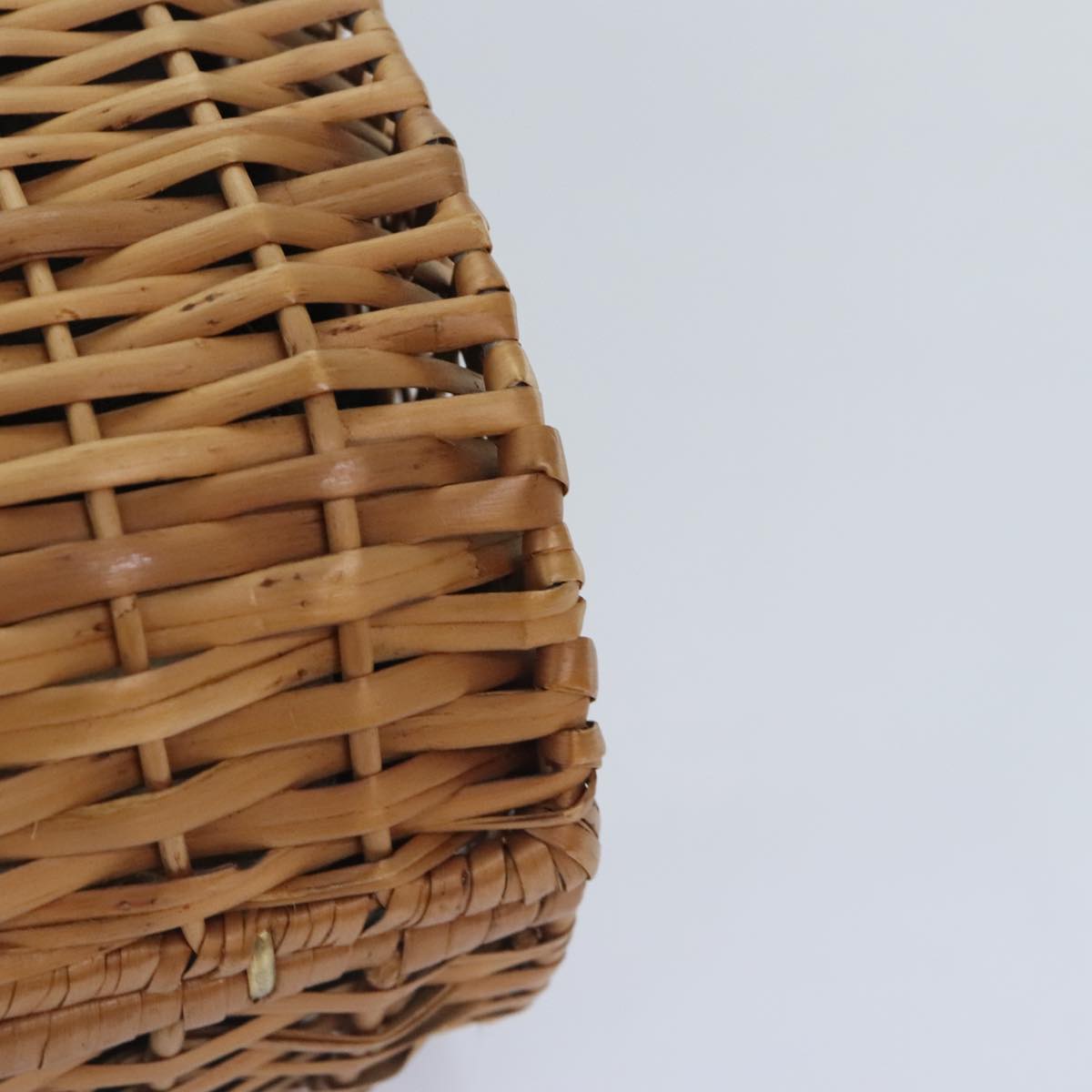 FENDI Hand Bag Wood Beige Gold bs18841