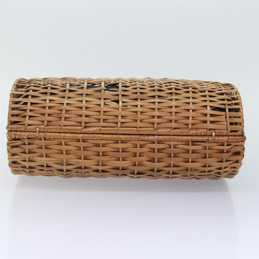 FENDI Hand Bag Wood Beige Gold bs18841