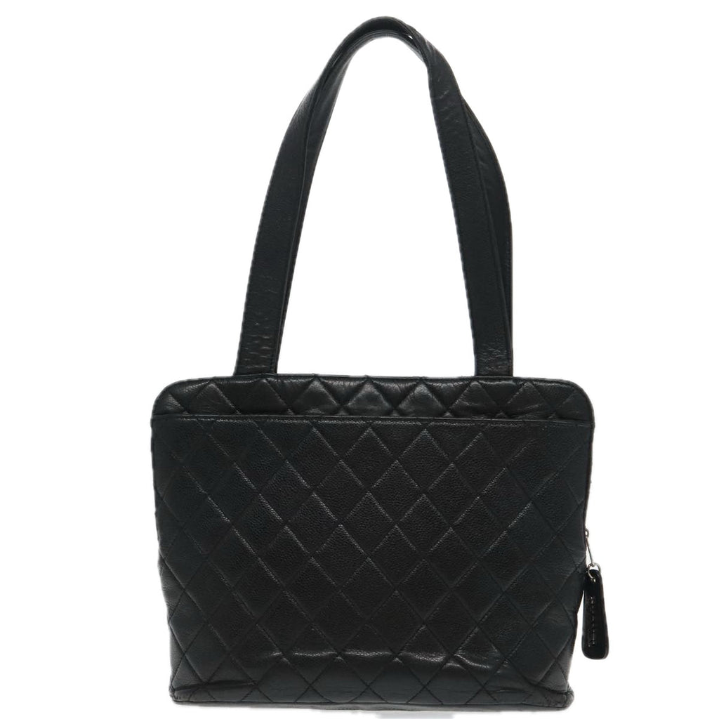 CHANEL Matelasse Tote Bag Caviar Skin Black CC bs18884