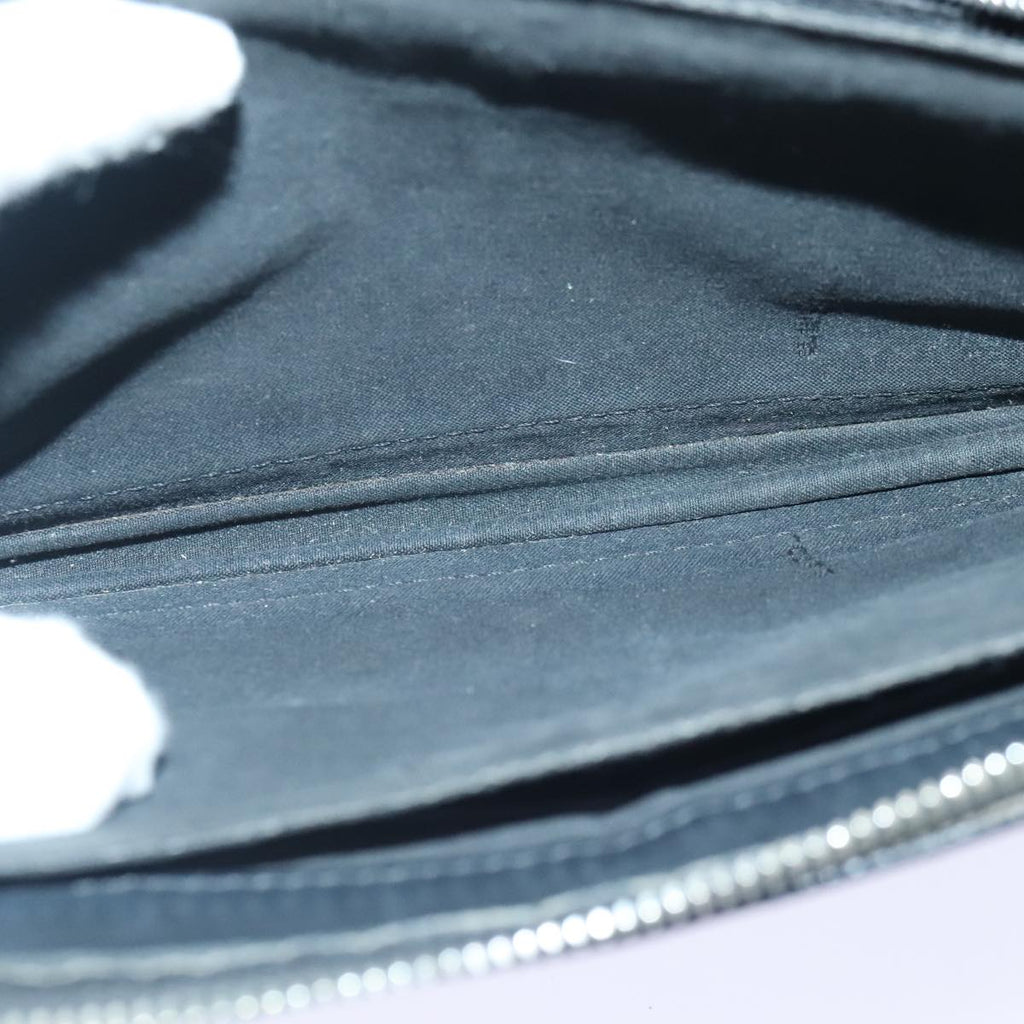 FENDI Clutch Bag Leather Black Silver bs18896