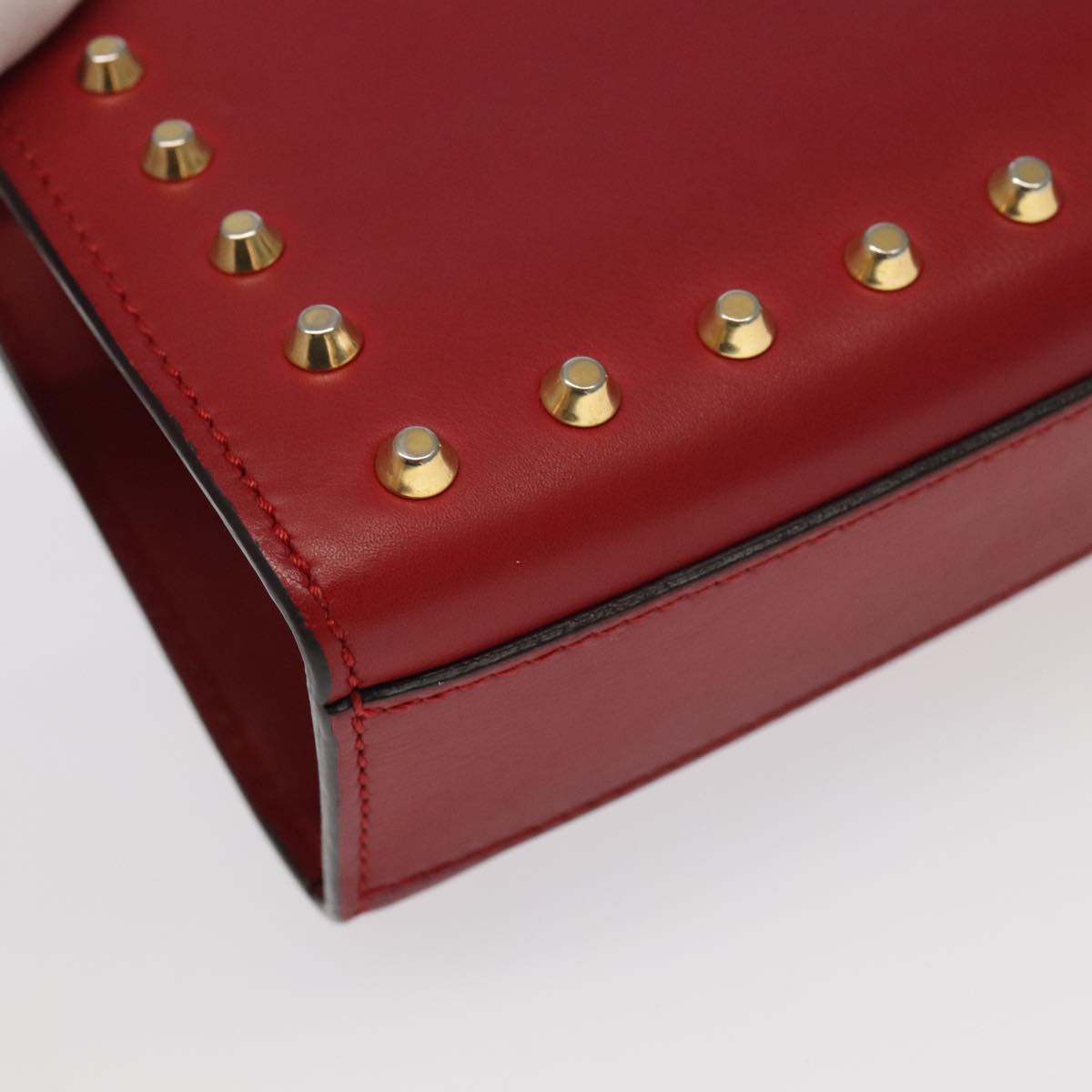 GUCCI Padlock Chain Shoulder Bag Leather Red Gold 432182 bs18902A